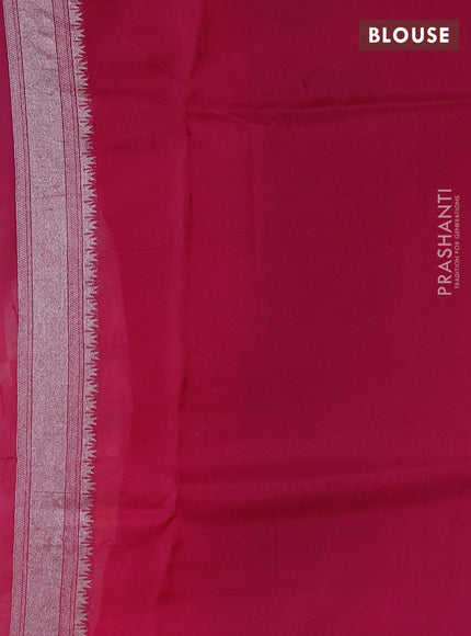 Banarasi raw silk saree pink with allover silver zari weaves & paithani buttas and zari woven border