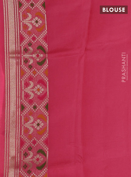 Banarasi raw silk saree light pink with allover silver zari woven brocade weaves and paithani style border