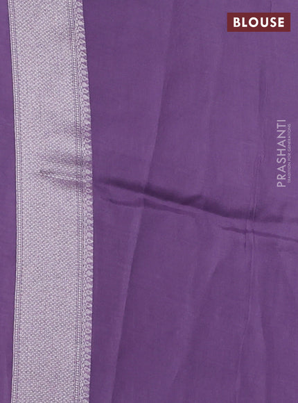 Banarasi raw silk saree pastel purple with allover silver zari woven paithani weaves and zari woven border