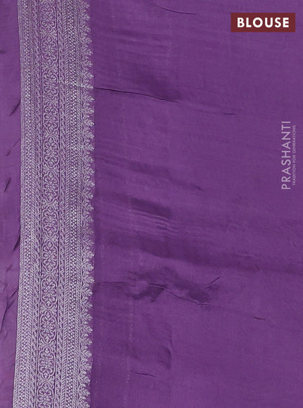 Banarasi raw silk saree lavender with allover silver zari woven paithani weaves and zari woven border