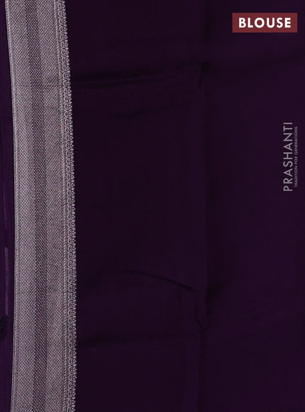 Banarasi raw silk saree violet with allover silver zari woven paithani weaves and zari woven border