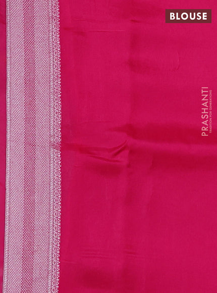 Banarasi raw silk saree pink with allover silver zari woven paithani weaves and zari woven border