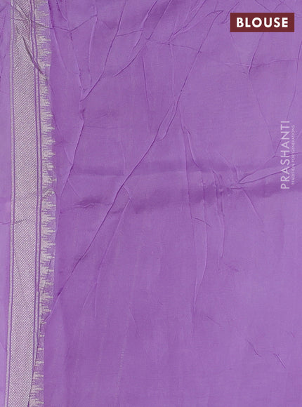 Banarasi raw silk saree lavender with allover silver zari woven paithani weaves and zari woven border
