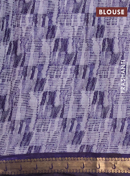 Semi maheshwari cotton saree maroon and navy blue with allover floral butta prints and zari woven muniya style border