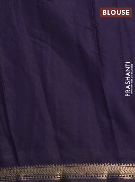 Semi maheshwari cotton saree cs blue and navy blue with allover butta prints and zari woven border