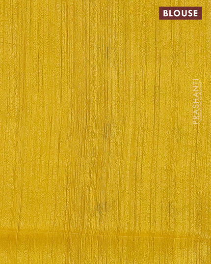 Matka silk saree mustard yellow with allover coin buttas in borderless style