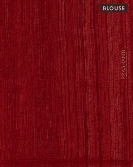Matka silk saree red with allover coin buttas in borderless style