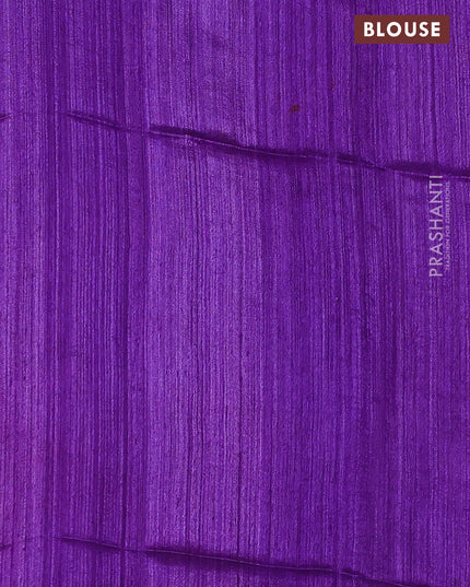 Matka silk saree violet with allover coin buttas in borderless style