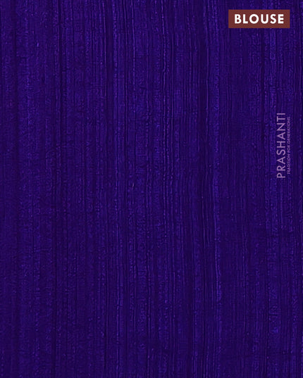 Matka silk saree royal blue with allover coin buttas in borderless style