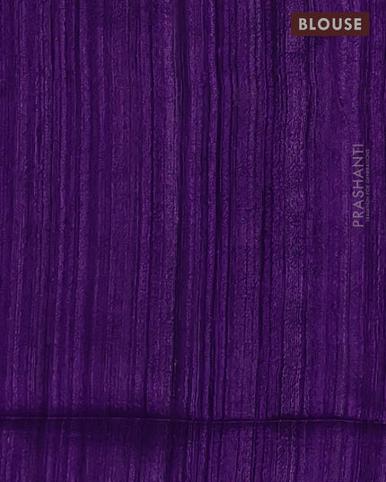 Matka silk saree purple with allover coin buttas in borderless style
