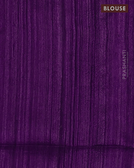Matka silk saree purple with allover coin buttas in borderless style
