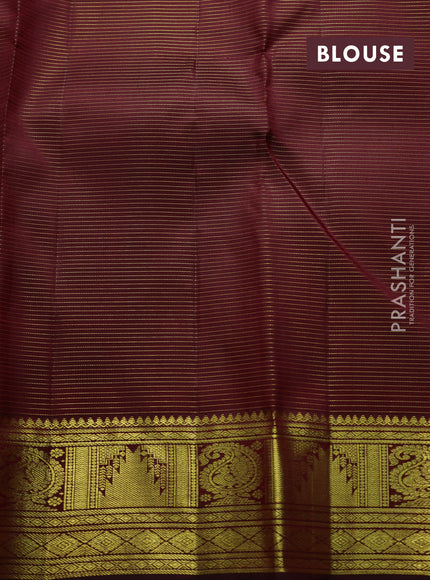 Pure kanchipuram silk saree deep maroon with allover vairaosi pattern & zari buttas and zari woven border