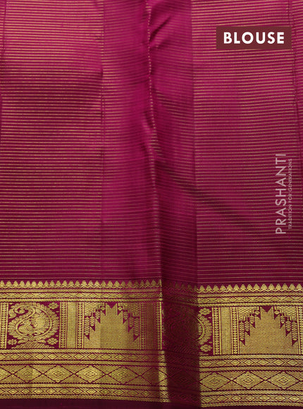 Pure kanchipuram silk saree wine shade with allover vairaosi pattern & zari buttas and zari woven border