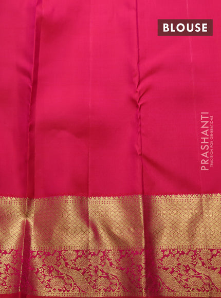 Pure kanchipuram silk saree wine shade and pink with zari woven buttas and zari woven border