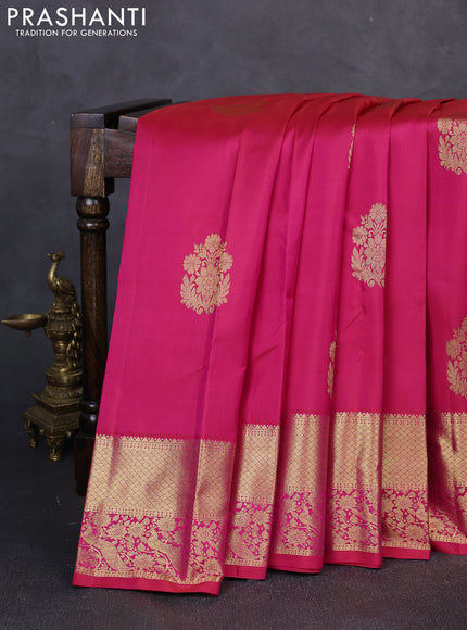 Pure kanchipuram silk saree pink with zari woven buttas and zari woven border