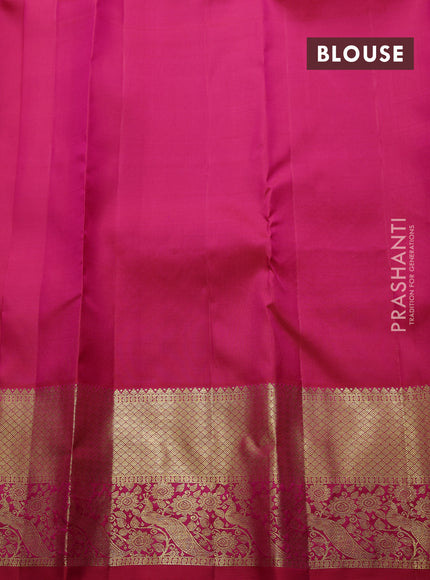 Pure kanchipuram silk saree pink with zari woven buttas and zari woven border