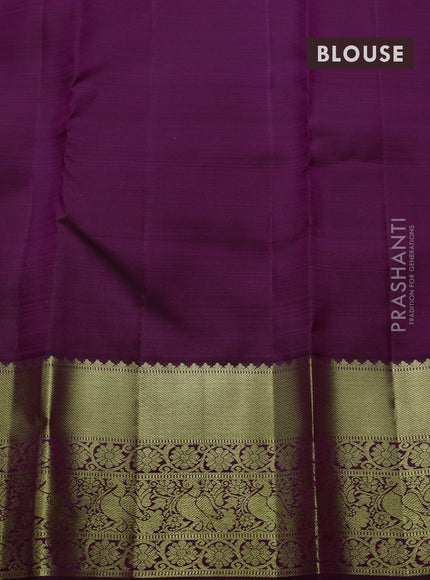 Pure kanchipuram silk saree wine shade with zari woven buttas and zari woven border