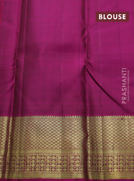 Pure kanchipuram silk saree green and pink with zari woven buttas and zari woven border
