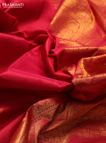 Pure kanchipuram silk saree red with zari woven buttas and zari woven border