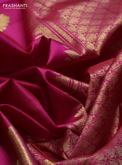 Pure kanchipuram silk saree pink with zari woven buttas and long zari woven border