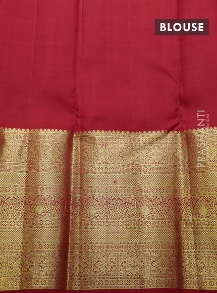 Pure kanchipuram silk saree red with zari woven buttas and long zari woven border