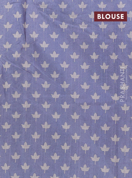 Art tussar saree cream and grey with allover prints and embroidery pallu