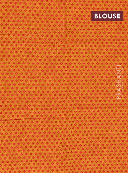 Chettinad cotton saree purple and mustard yellow with thread woven buttas and thread woven border