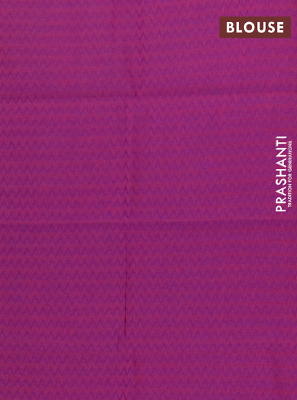 Chettinad cotton saree teal green and purple with thread woven buttas and thread woven border