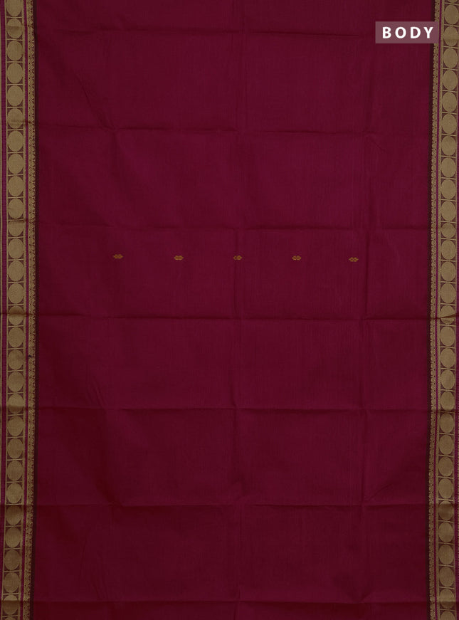Chettinad cotton saree pink and magenta pink with thread woven buttas and thread woven butta border