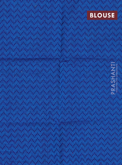 Chettinad cotton saree teal green and blue with thread woven buttas and thread woven butta border