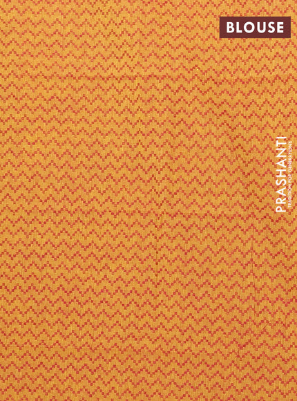 Chettinad cotton saree deep wine and mustard yellow with thread woven buttas and thread woven border