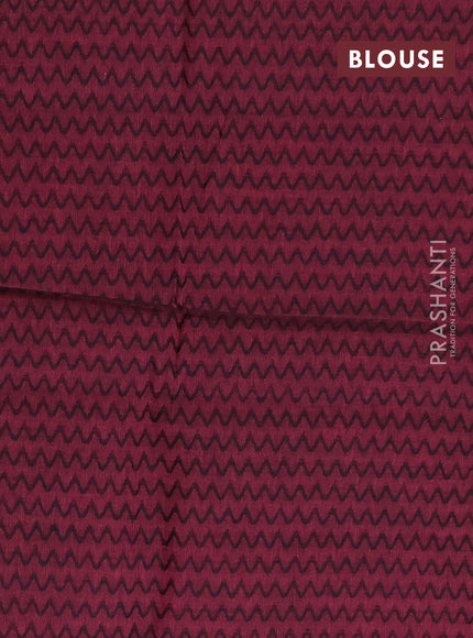 Chettinad cotton saree brown and magenta pink with thread woven buttas and temple design thread woven simple border