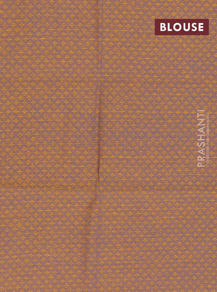 Chettinad cotton saree peacock blue and mustard yellow with thread woven buttas and temple design thread woven simple border