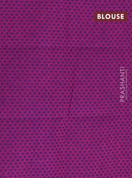 Chettinad cotton saree deep wine and purple with plain body and rettapet zari woven butta border