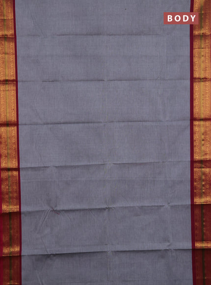 Chettinad cotton saree grey and pink with plain body and zari woven border