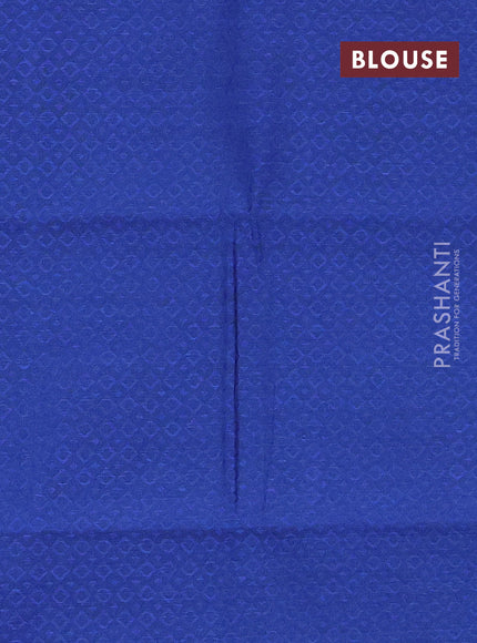Chettinad cotton saree teal blue and blue shade with thread woven buttas and zari woven border
