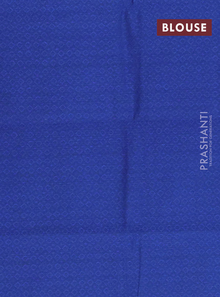 Chettinad cotton saree cs blue and blue shade with thread woven buttas and zari woven border