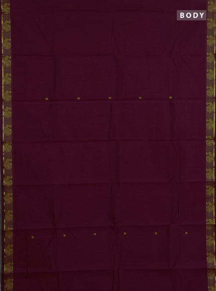 Chettinad cotton saree magent pink and mustard yellow with thread woven buttas and thread woven butta border
