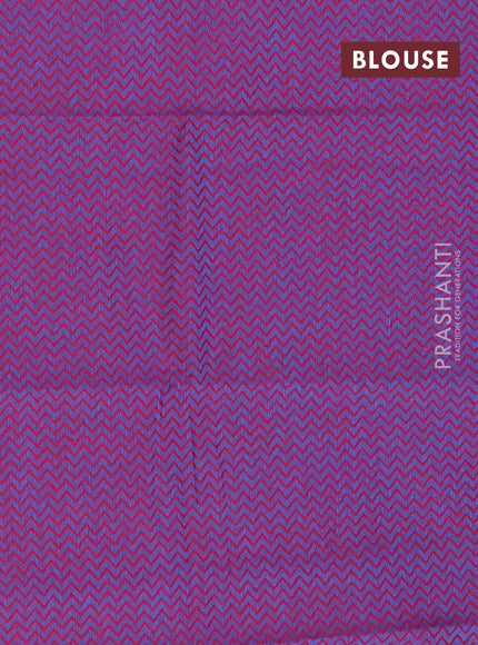 Chettinad cotton saree peacock green and purple with plain body and zari woven border