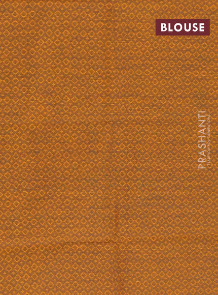 Chettinad cotton saree light green and mustard yellow with thread woven buttas and thread woven border