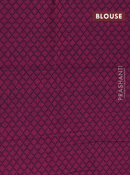 Chettinad cotton saree navy blue and pink with thread woven buttas and long zari woven border