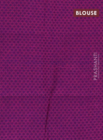 Chettinad cotton saree magenta pink and purple with plain body and zari woven simple border