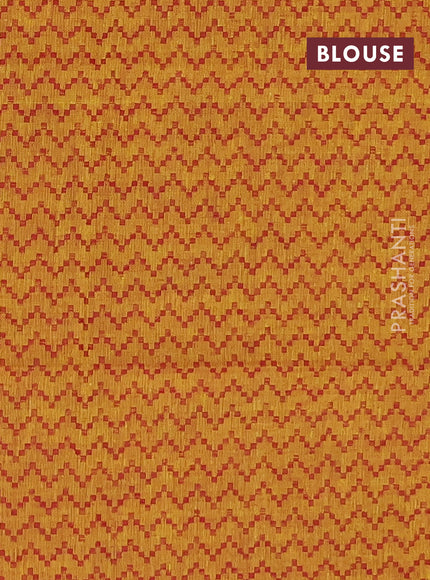 Chettinad cotton saree deep wine and mustard yellow with thread woven buttas and zari woven border