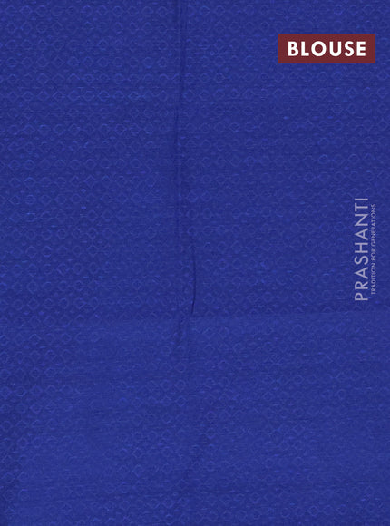 Chettinad cotton saree magenta pink and blue with thread woven buttas and zari woven butta border