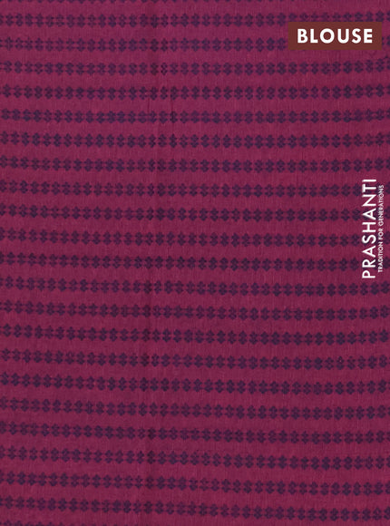Chettinad cotton saree light green and purple with allover checks & thread woven buttas and rettapet zari woven border