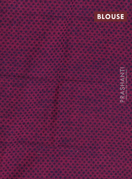Chettinad cotton saree green and purple with allover checks & thread woven buttas and rettapet zari woven border