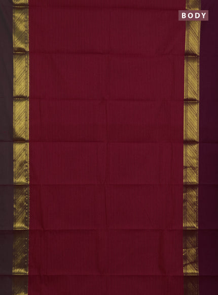 Chettinad cotton saree pink and purple with allover stripes pattern and ganga jamuna border