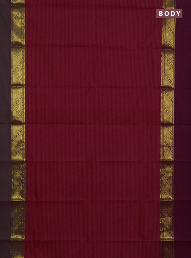 Chettinad cotton saree pink and purple with allover stripes pattern and ganga jamuna border