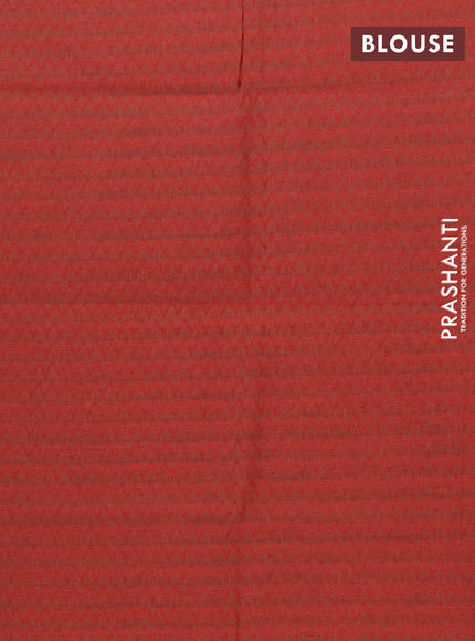 Chettinad cotton saree green and maroon with thread woven buttas and long temple design zari woven border