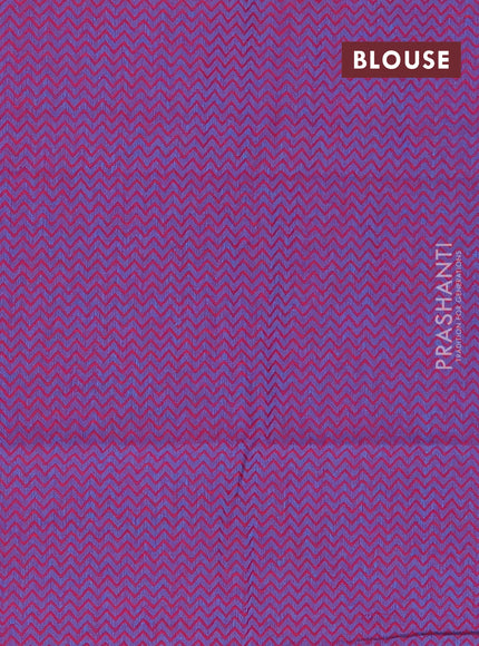 Chettinad cotton saree teal blue and violet with thread woven buttas and rettapet zari woven border